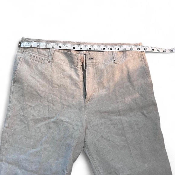 Eddie Bauer Linen Pants | Size 12 Tall | Tan Straight Leg Lightweight - Picture 6 of 8